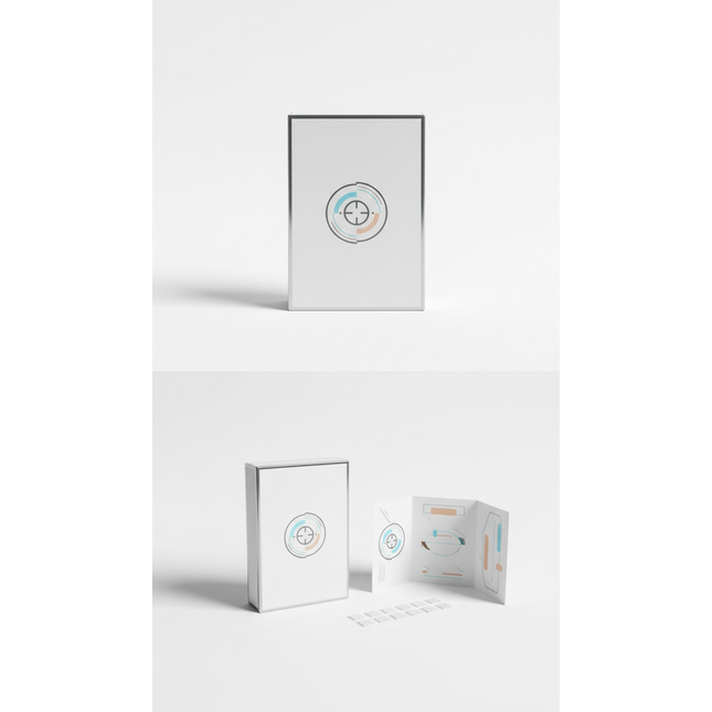 Matte White Box With Silver Foil Accents